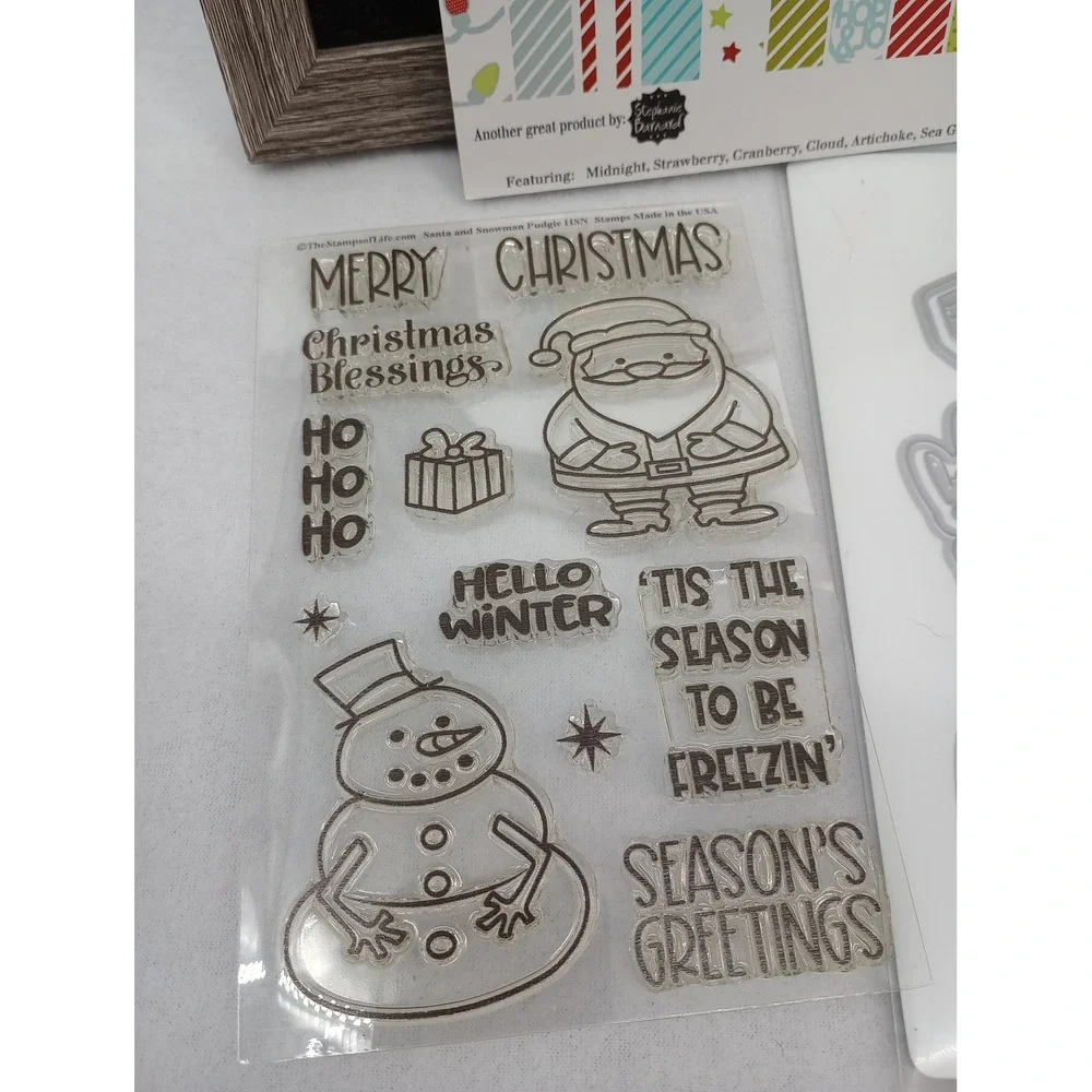 The Stamps of Life Paper Stamps Dies Christmas Santa Snowman Pudgies HSN